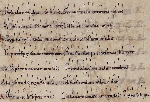 Prise de vue de l'<i>Aube bilingue de Fleury</i>, Biblioteca apostolica Vaticana, Reg. lat. 1462