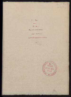 Manuscrit du <i> Parnasse occitanien </i> (Roch ms 1), bibliothèque Pierre Amalric (Albi)